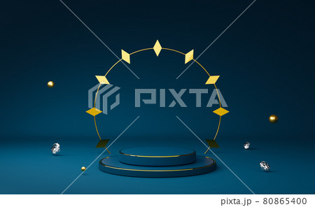 podium empty with geometric shapes in blue composition for modern stage display and minimalist mockup ,abstract showcase background ,Concept 3d illustration or 3d rendering podium empty with geometric shapes in blue composition for modern stage display and minimalist mockup ,abstract showcase background ,Concept 3d illustration or 3d rendering 80865400