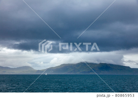 Sailboat at Sound of Mull Inner Hebrides Scotland UK Sailboat at Sound of Mull Inner Hebrides Scotland UK 80865953