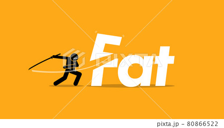 Cutting unhealthy fat food for healthy diet. Vector artwork concept of healthy lifestyle, good diet, and stop eating trans fats. Cutting unhealthy fat food for healthy diet. Vector artwork concept of healthy lifestyle, good diet, and stop eating trans fats. 80866522