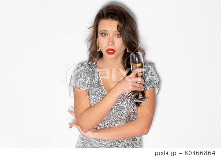 christmas surprise shocked woman party event christmas surprise shocked woman party event 80866864