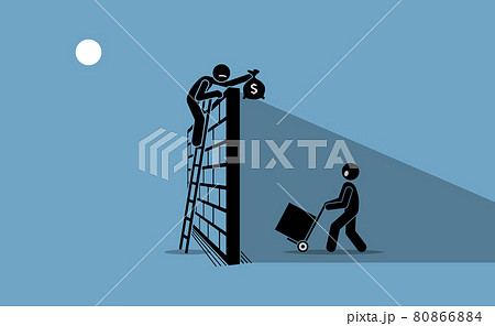 Free trade or fair trade restriction metaphor. Vector illustration of buyer and seller business exchange over a wall or barrier. Concept of regulation, obstacle and issue of international trade. Free trade or fair trade restriction metaphor. Vector illustration of buyer and seller business exchange over a wall or barrier. Concept of regulation, obstacle and issue of international trade. 80866884