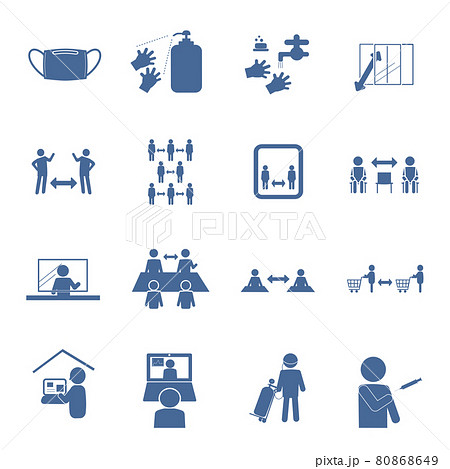 Infection control pictogram Blue No frame Infection control pictogram Blue No frame 80868649