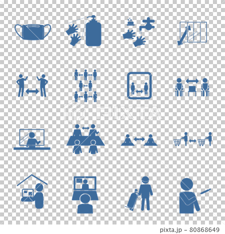 Infection control pictogram Blue No frame Infection control pictogram Blue No frame 80868649