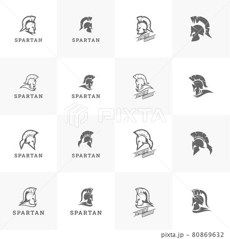 Spartan Sparta Logo, Spartan Helmet Logo design vector illustration pack 80869632