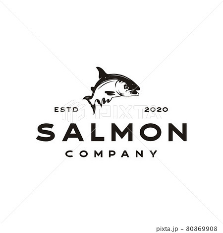 salmon fish seafood Silhouette logo design salmon fish seafood Silhouette logo design 80869908
