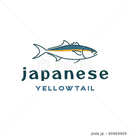 Line art tuna, japanese yellowtail logo design vector Line art tuna, japanese yellowtail logo design vector 80869909