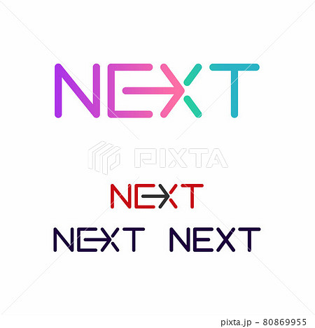 PrinNext word with arrow Letter Logo design Template 80869955