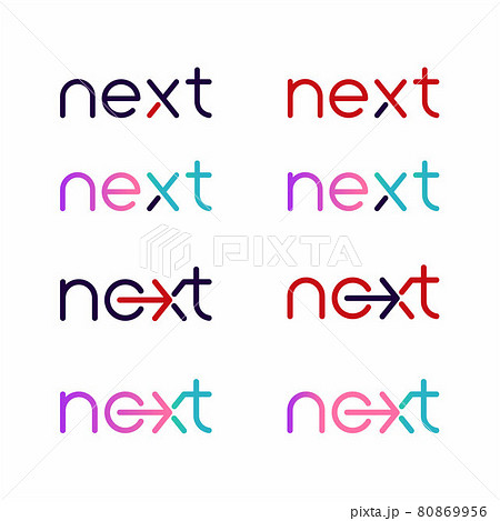 Next word with arrow Letter Logo design Template 80869956