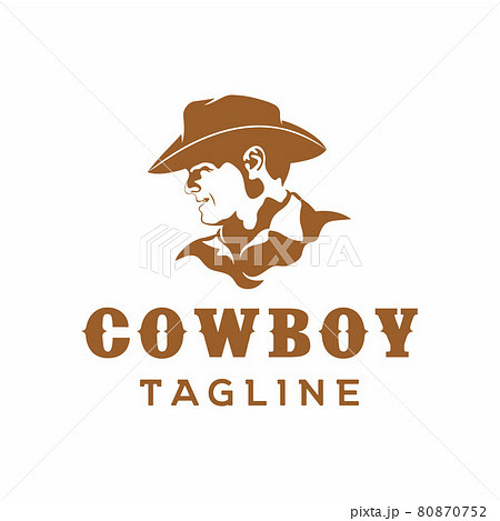 Western Cowboy head Silhouette Logo design Western Cowboy head Silhouette Logo design 80870752