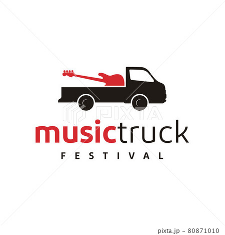 Truck and guitar bass logo design Truck and guitar bass logo design 80871010