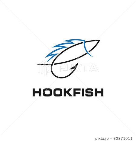 Fish with Hook Fishing Angler logo design Fish with Hook Fishing Angler logo design 80871011