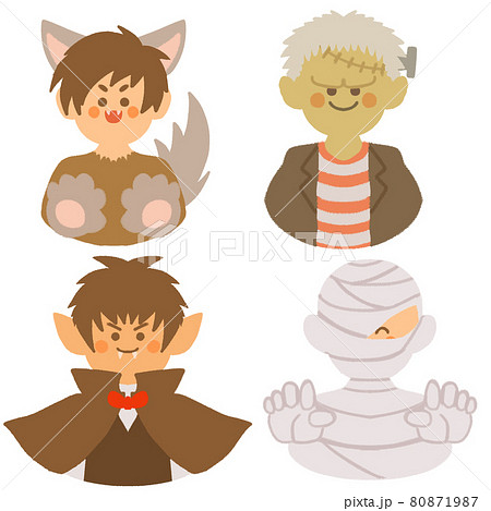 ハロウィン仮装イラスト セットのイラスト素材
