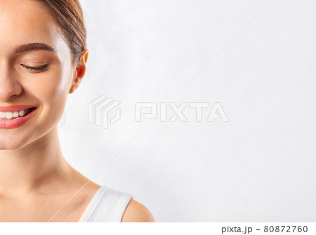 half face of a beautiful woman a beautiful portrait half face of a beautiful woman a beautiful portrait 80872760