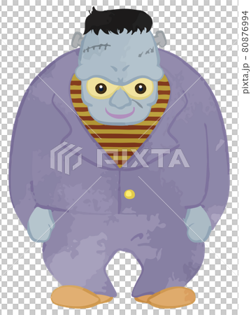 ハッピーハロウィン かわいいフランケンシュタインのイラストのイラスト素材