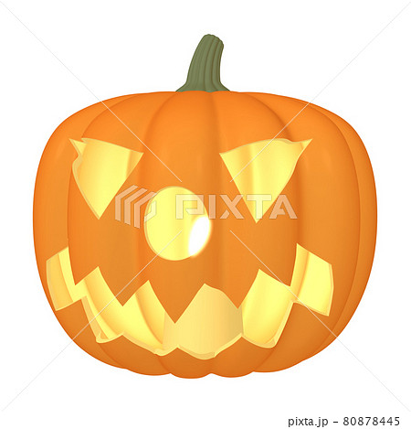 ハロウィンのイラスト素材　カボチャのお化け（E_1） 発光 80878445