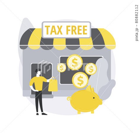 Tax free service abstract concept vector illustration. 80882112