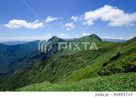 夏の谷川岳天神尾根から望む俎嵓 夏の谷川岳天神尾根から望む俎嵓 80883714