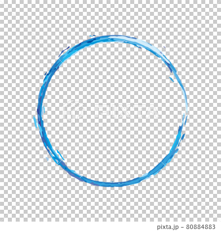 青い円の飾り枠イラスト 80884883