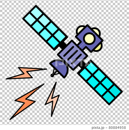 電波を送受信する人工衛星のイラスト 80884938