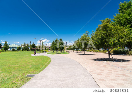 杉並区立下高井戸おおぞら公園の広大な広場　下高井戸駅北口　京王線　東京都杉並区 80885351