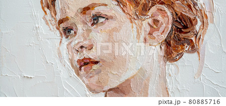 .Little girl on a white background. 80885716