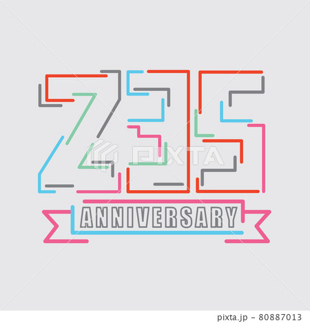 235th Years Anniversary Logo Birthday Celebration Abstract Design Vector Illustration. 80887013