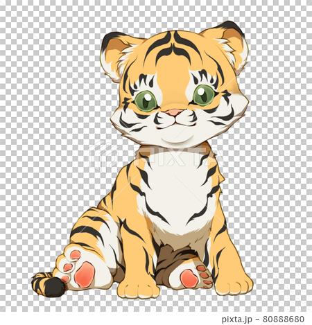 デフォルメされた虎の子供のイラスト素材