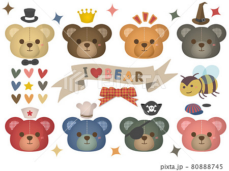 I LOVE bear sticker set 80888745
