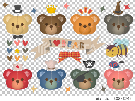 I LOVE bear sticker set 80888745