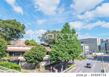 都市風景 信濃町駅前 外苑東通り沿いの街並み  東京都新宿区 都市風景 信濃町駅前 外苑東通り沿いの街並み  東京都新宿区 80888756