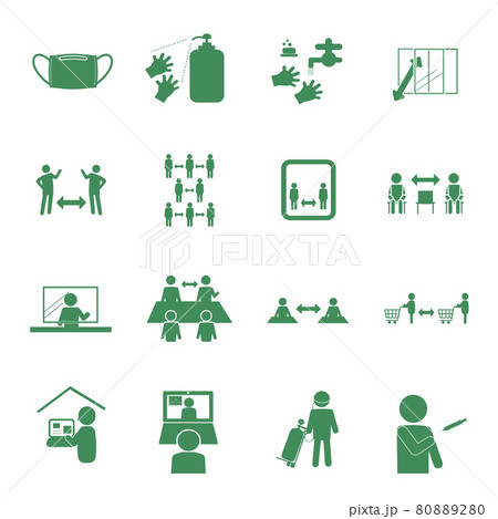 Infection control pictogram Green No frame Infection control pictogram Green No frame 80889280