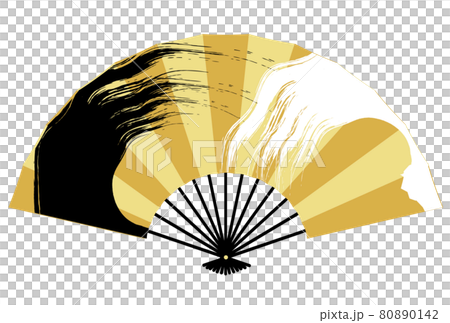 扇子　金　年賀状　アイコン 80890142