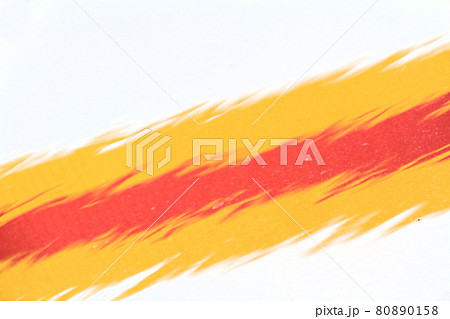 背景素材 黄色と朱色のちぎり絵風ラインのイラスト素材