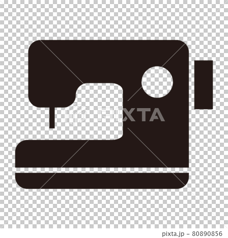 Simple sewing machine icon / white background Simple sewing machine icon / white background 80890856