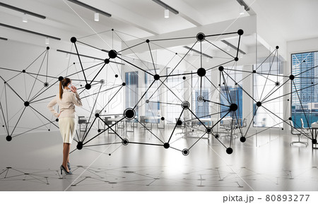 Networking and social communication concept as effective point for modern business Networking and social communication concept as effective point for modern business 80893277