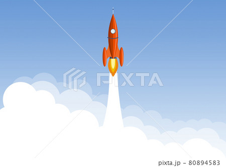 Rocket takes off into outer space 80894583
