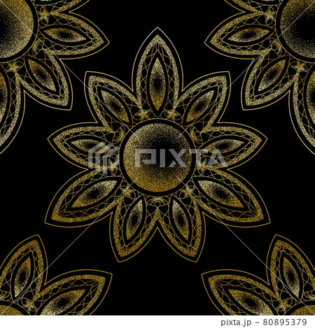 Mandala with moon vecor dorwork luxury seamless pattern 80895379