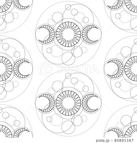 Seamless pattern from triple moon magic and astronomy tattoo symbol 80895387