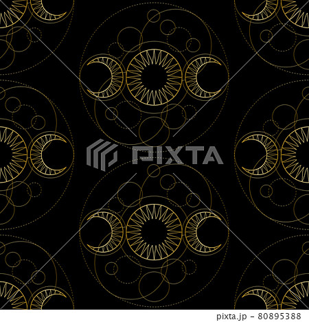 Seamless pattern from triple moon magic and astronomy tattoo symbol Seamless pattern from triple moon magic and astronomy tattoo symbol 80895388