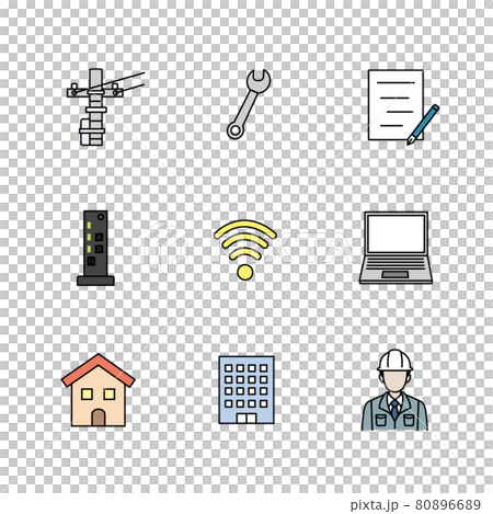 Internet opening work icon set 80896689