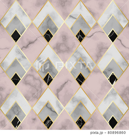 Marble Luxury Geometric Seamless Pattern. Vector Repeat Background 80896860