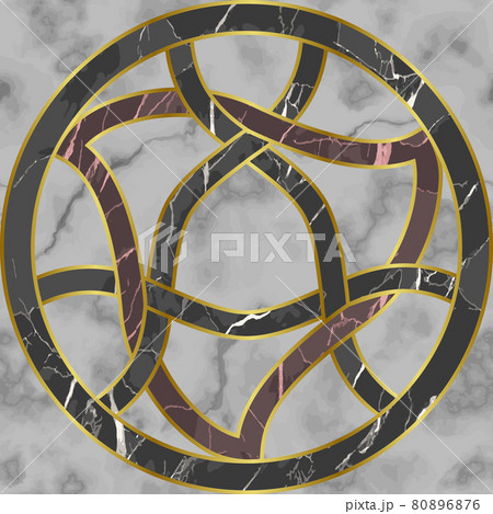 Marble Mosaic Seamless Patterns with Round...のイラスト素材 [80896876] - PIXTA