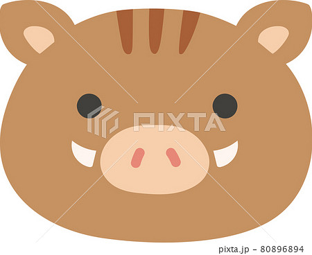 かわいい猪アイコン ゆるい手描きのイラスト素材 8064