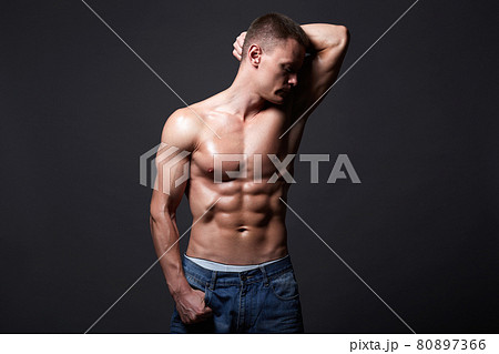 body-builder Boy. Strong body muscular Man 80897366