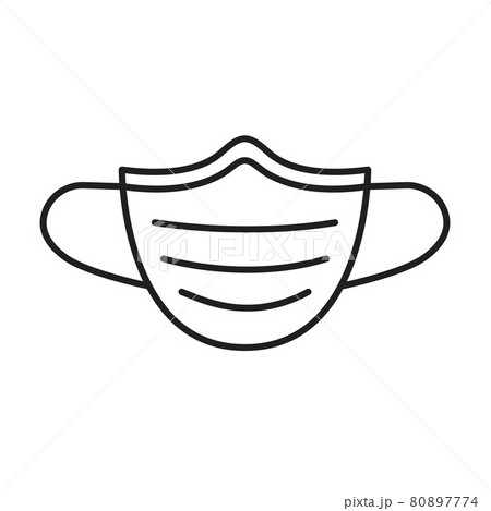 Medical mask outline icon vector isolate on white background for graphic design, logo, web site, social media, mobile app, ui illustration 80897774