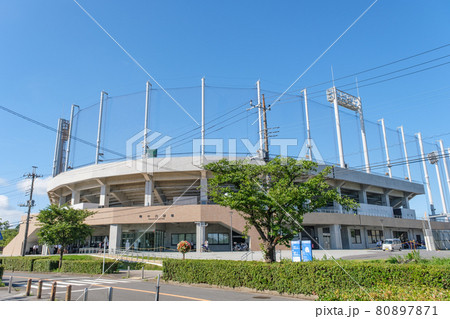 等々力緑地の運動施設　等々力球場　神奈川県川崎市中原区 80897871