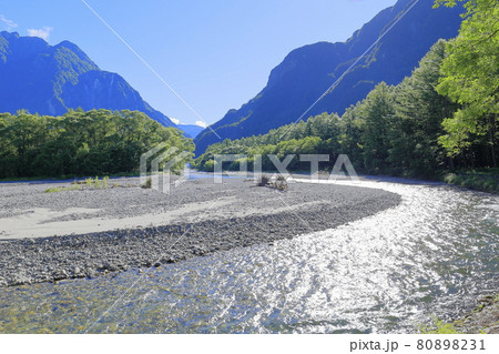 上高地　大正池から田代池から河童橋 80898231