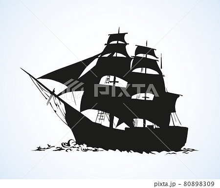 Sailing vessel. Vector drawing 80898309