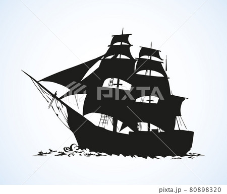Sailing vessel. Vector drawing 80898320