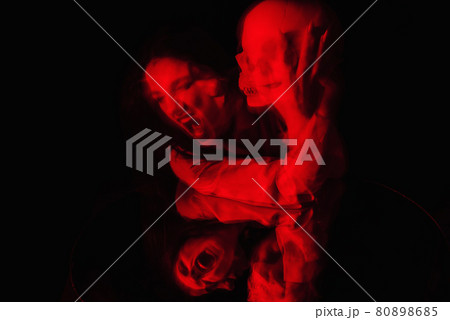 blurry terrible portrait of a ghost witch girl with a dead man's skull blurry terrible portrait of a ghost witch girl with a dead man's skull 80898685